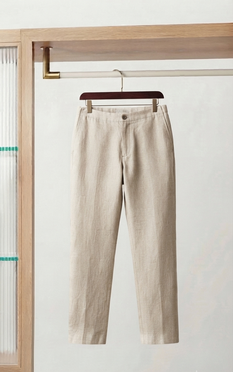 Relaxed Fit Linen Set - Beige