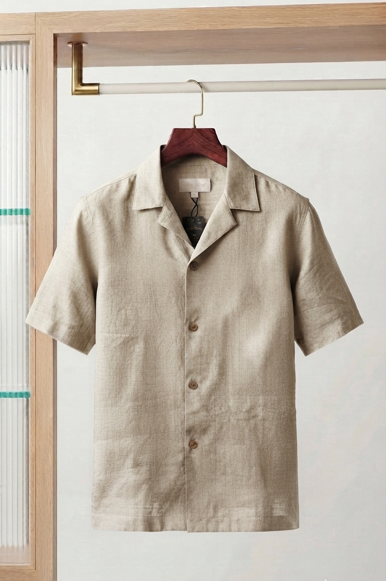 Relaxed Fit Linen Set - Beige