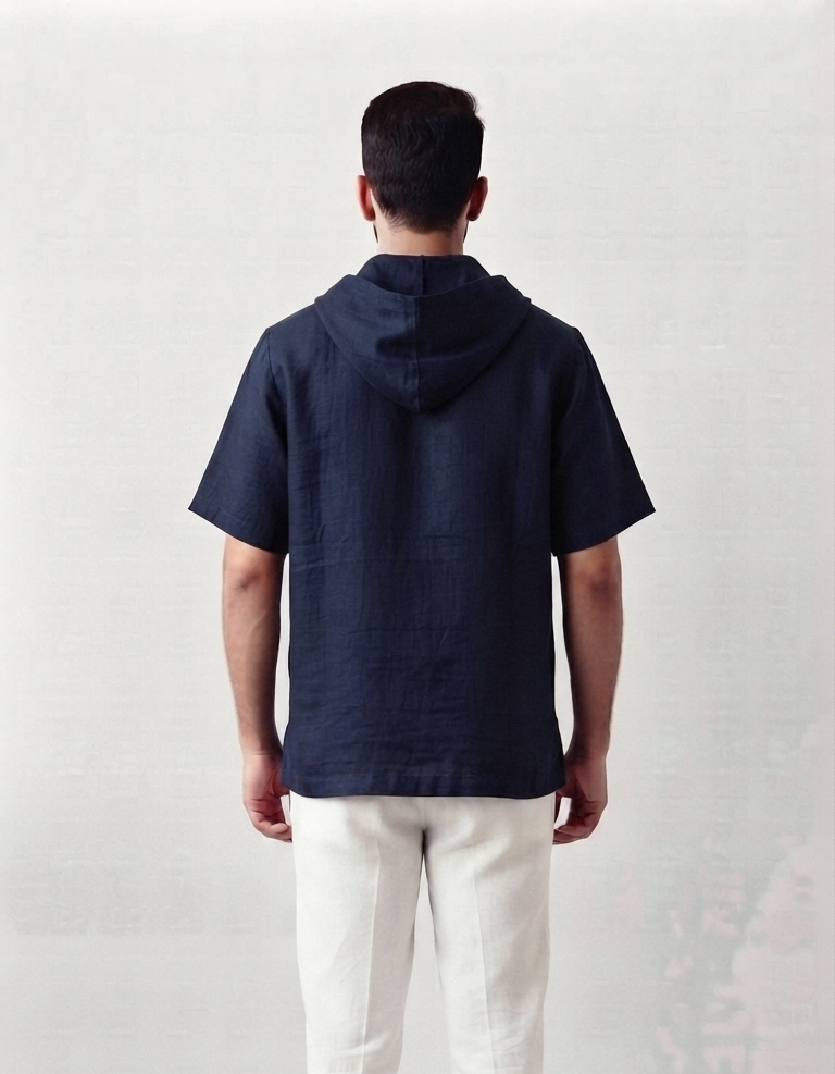 Robinson Relaxed Fit Denim Hooded T-Shirt.