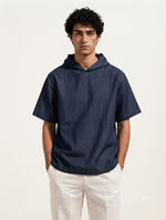 Robinson Relaxed Fit Denim Hooded T-Shirt.