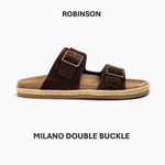 Robinson Milano Double Buckle Suede-Coffe