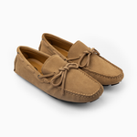 Suede leather mocassin with lace T8/Beige