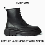 LEATHER lACE-UP BOOT WITH CHUNKY SOLE-LB