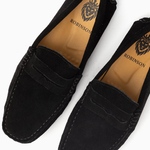 Suede leather mocassin with strap A2/Black