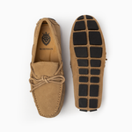 Suede leather mocassin with lace T8/Beige