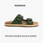 Robinson Milano Double Buckle Suede-Green