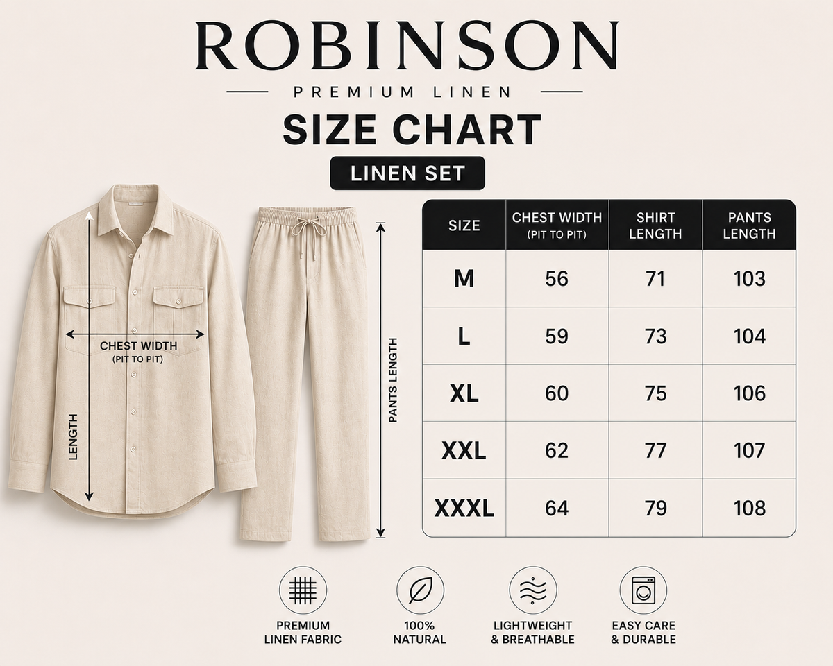 Natural Beige Linen Set -Shirt & Pants | Robinson