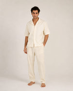 Relaxed Fit Linen Set - White