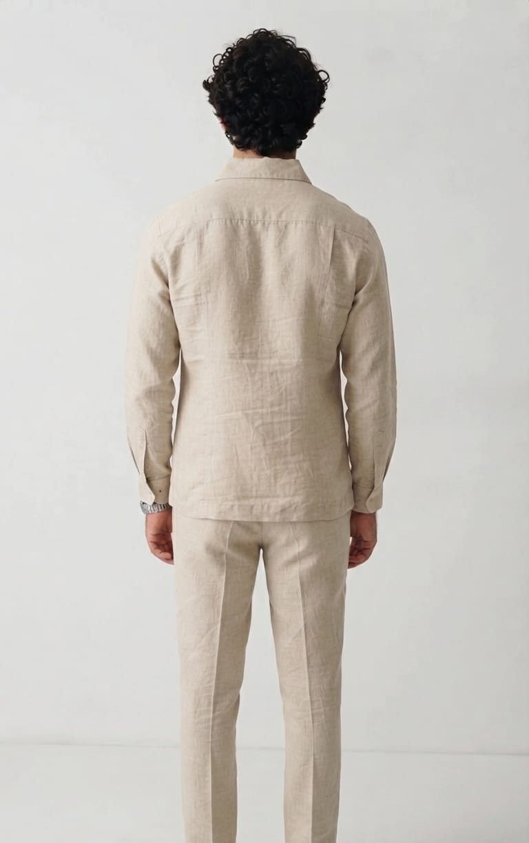 Natural Beige Linen Set -Shirt & Pants | Robinson