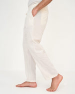 Premium Linen Blend Relaxed Pants – WHITE