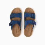 Robinson Milano Double Buckle Suede-Sky Blue