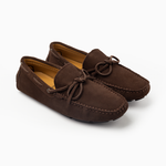 Suede leather mocassin with lace T8/Coffe