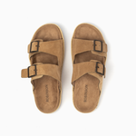 Robinson Milano Double Buckle Suede-Beige