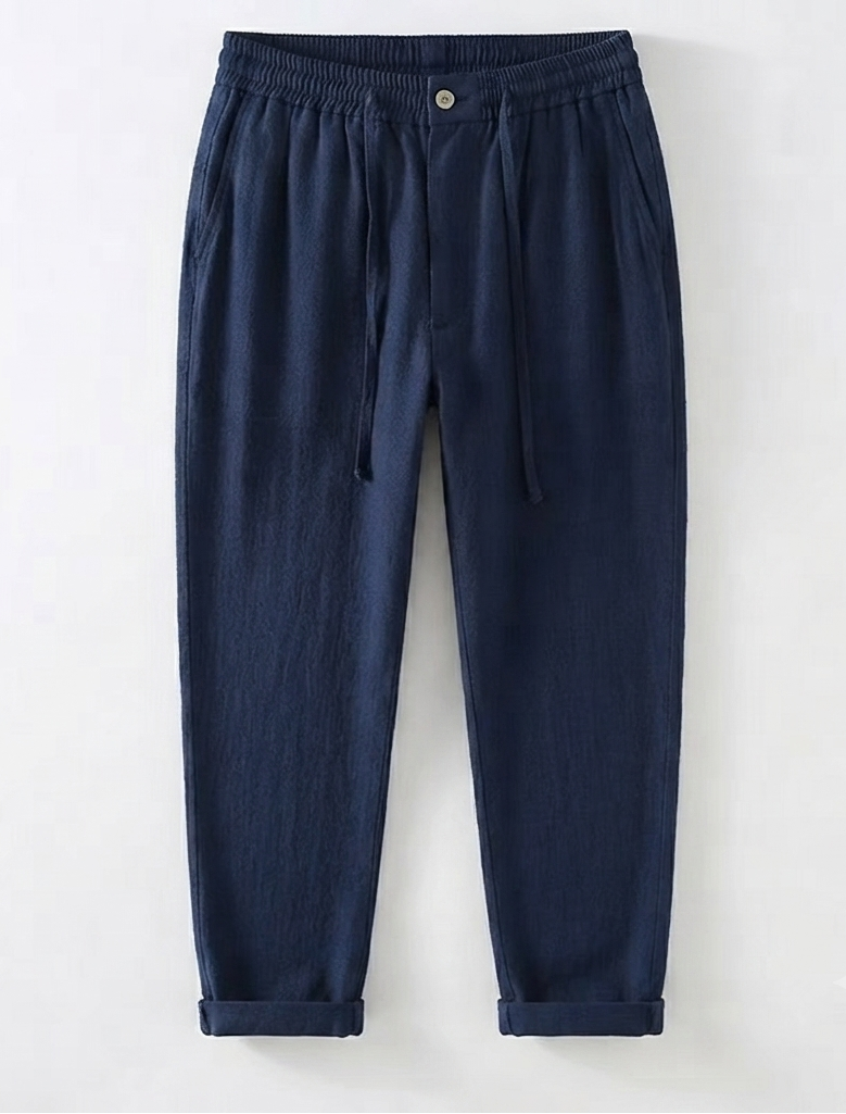 Navy Linen Set -Shirt & Pants | Robinson