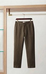 Relaxed Fit Linen Set - Olive Brown