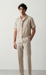 Relaxed Fit Linen Set - Beige