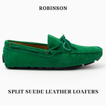 Suede leather mocassin with lace T8/Green