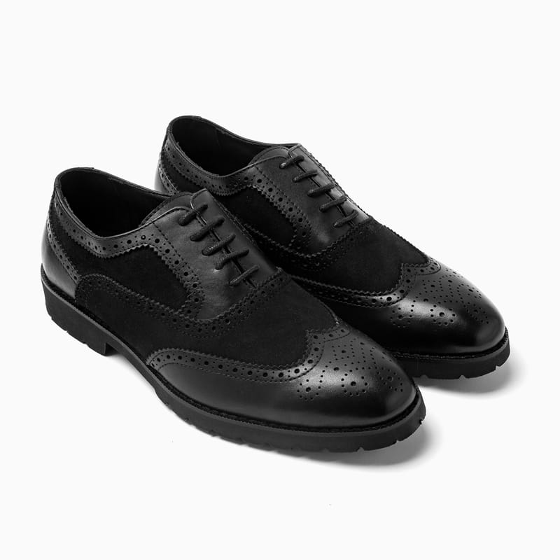 Contrast leather shoes 2079B