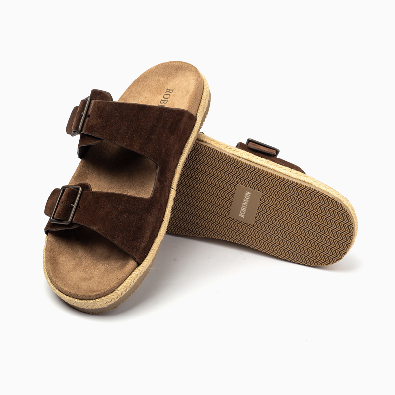 Robinson Milano Double Buckle Suede-Coffe