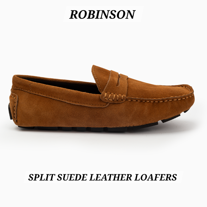 Suede leather mocassin with strap A2/tan