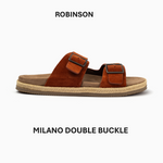 Robinson Milano Double Buckle Suede-Terracotta