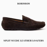Suede leather mocassin with strap A2/Coffe