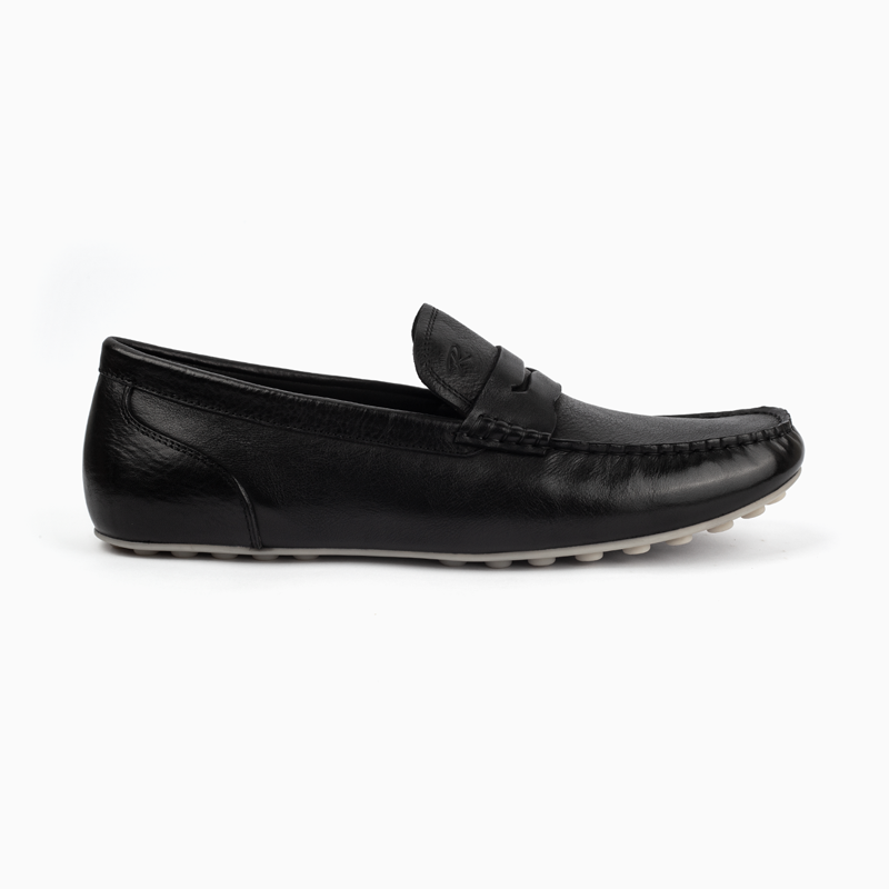 Robinson Signature Leather Moccasin-Black