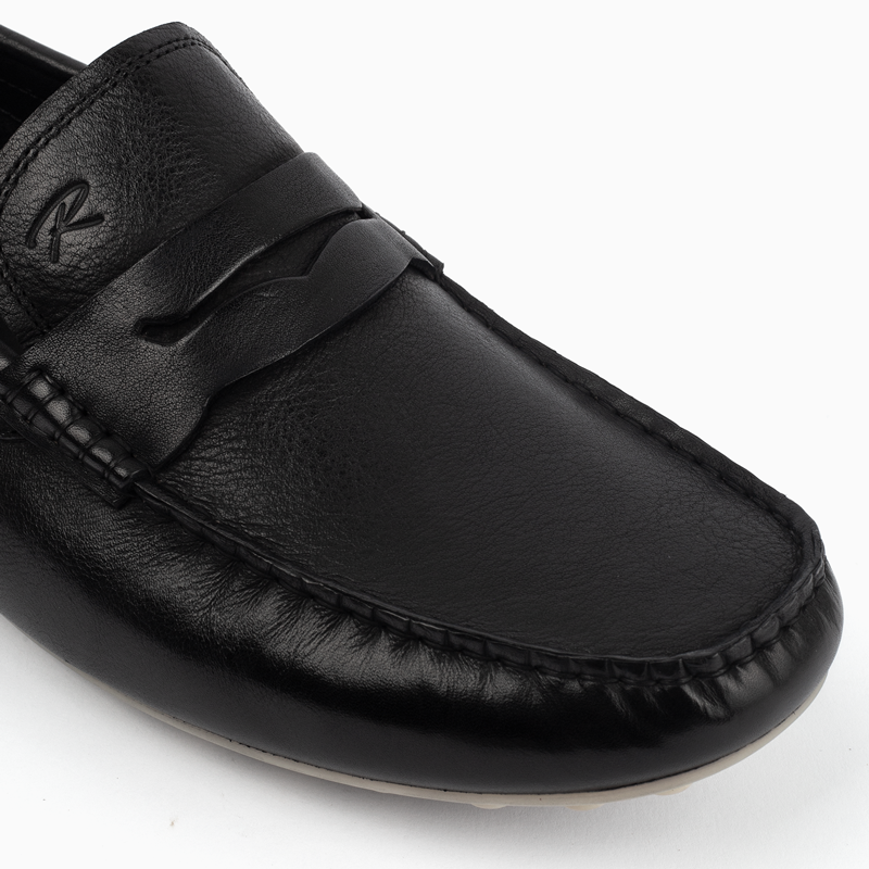 Robinson Signature Leather Moccasin-Black