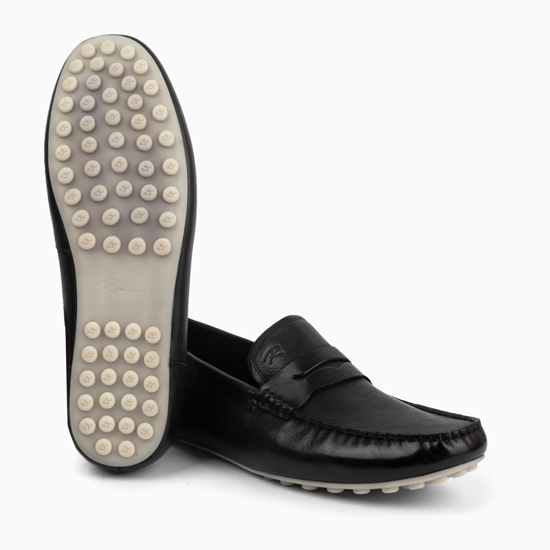 Robinson Signature Leather Moccasin-Black