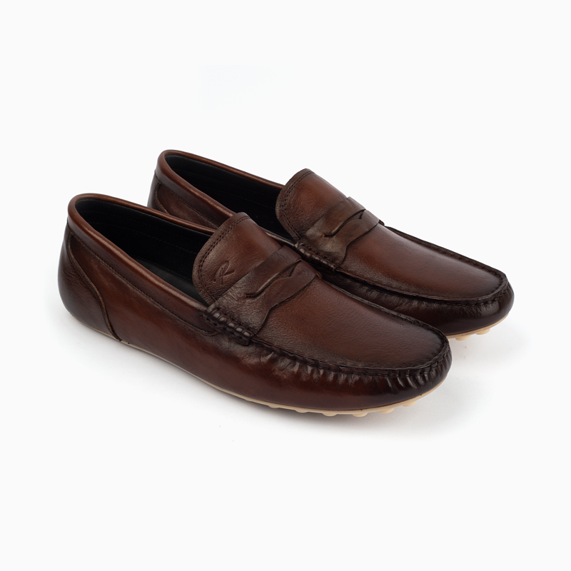 Robinson Signature Leather Moccasin-Coffe
