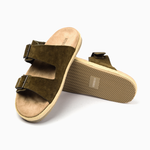 Robinson Milano Double Buckle Suede-Olive