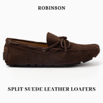 Suede leather mocassin with lace T8/Coffe