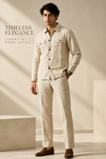 Natural Beige Linen Set -Shirt & Pants | Robinson