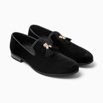 Black Loafers with Gold Buckle 9836