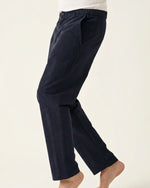 Premium Pinstripe Linen Blend Pants – Navy