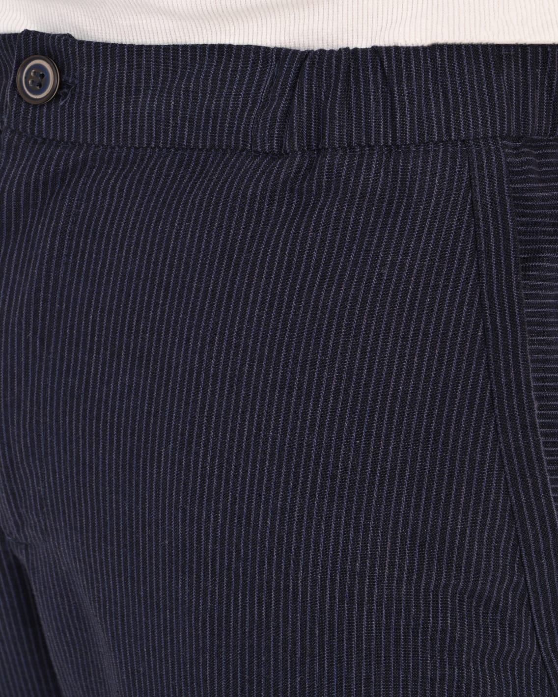 Premium Pinstripe Linen Blend Pants – Navy