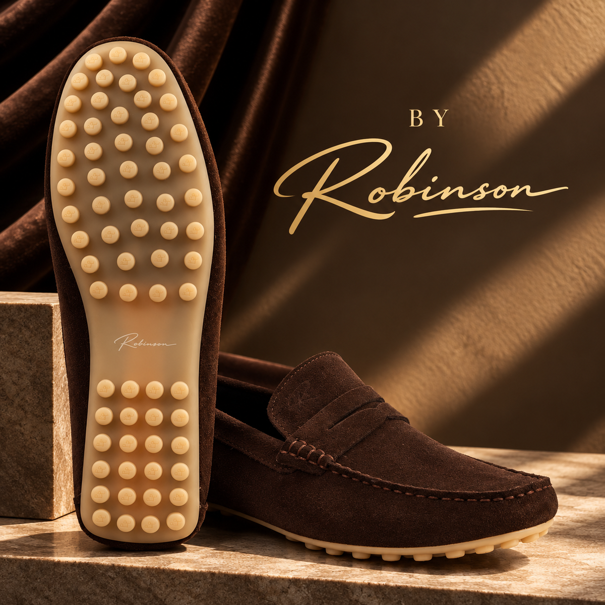 Robinson Signature Suede Moccasin-Coffe