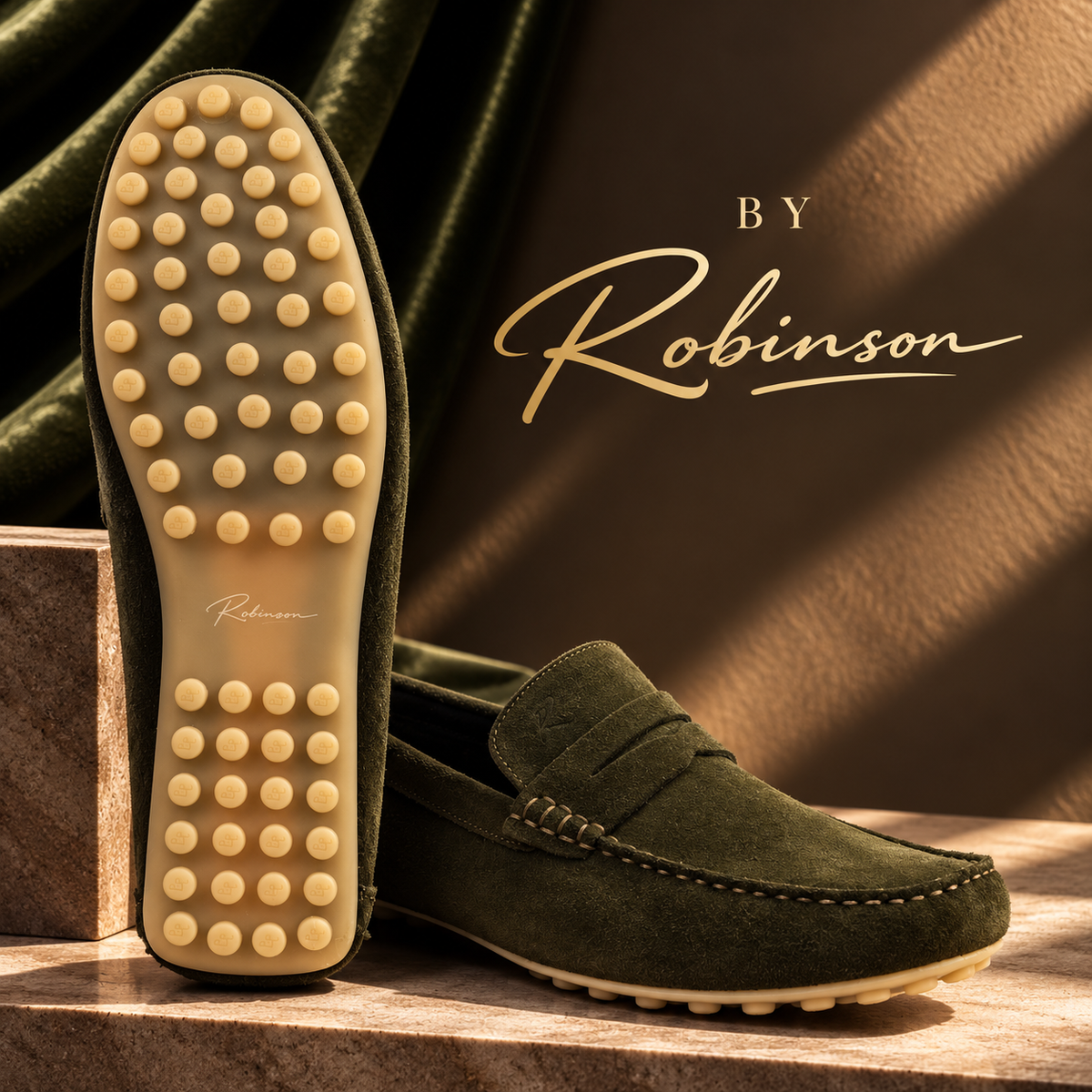 Robinson Signature Suede Moccasin-Olive